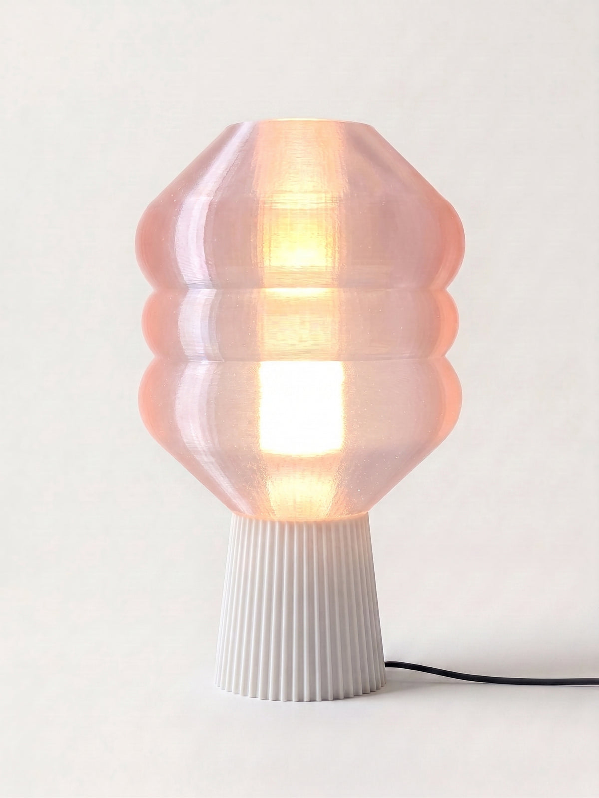 Big Koki Translucide rosechilll — Lampe de Table Design Imprimée en 3D