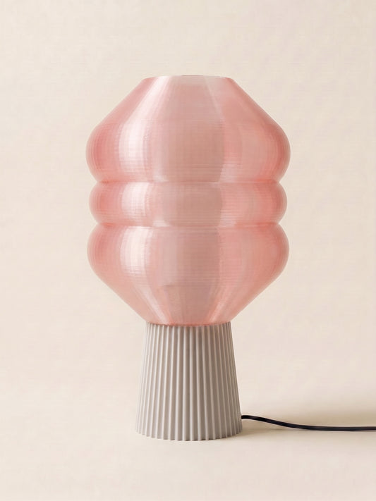 Big Koki Translucide rosechilll — Lampe de Table Design Biosourcée