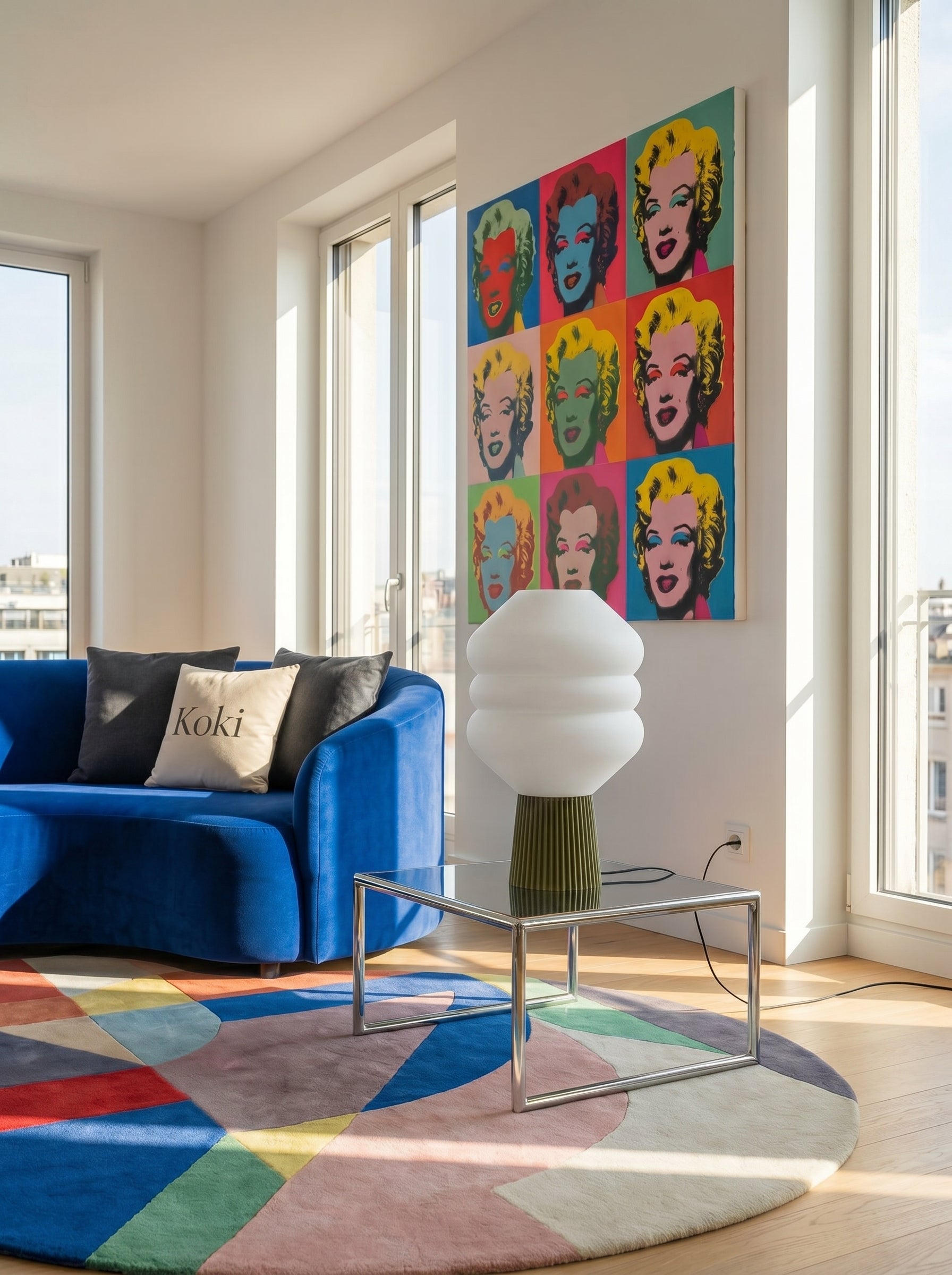 Big Koki Vert Olive éteinte — lampe de table design biosourcée Made in Paris | Koki Design