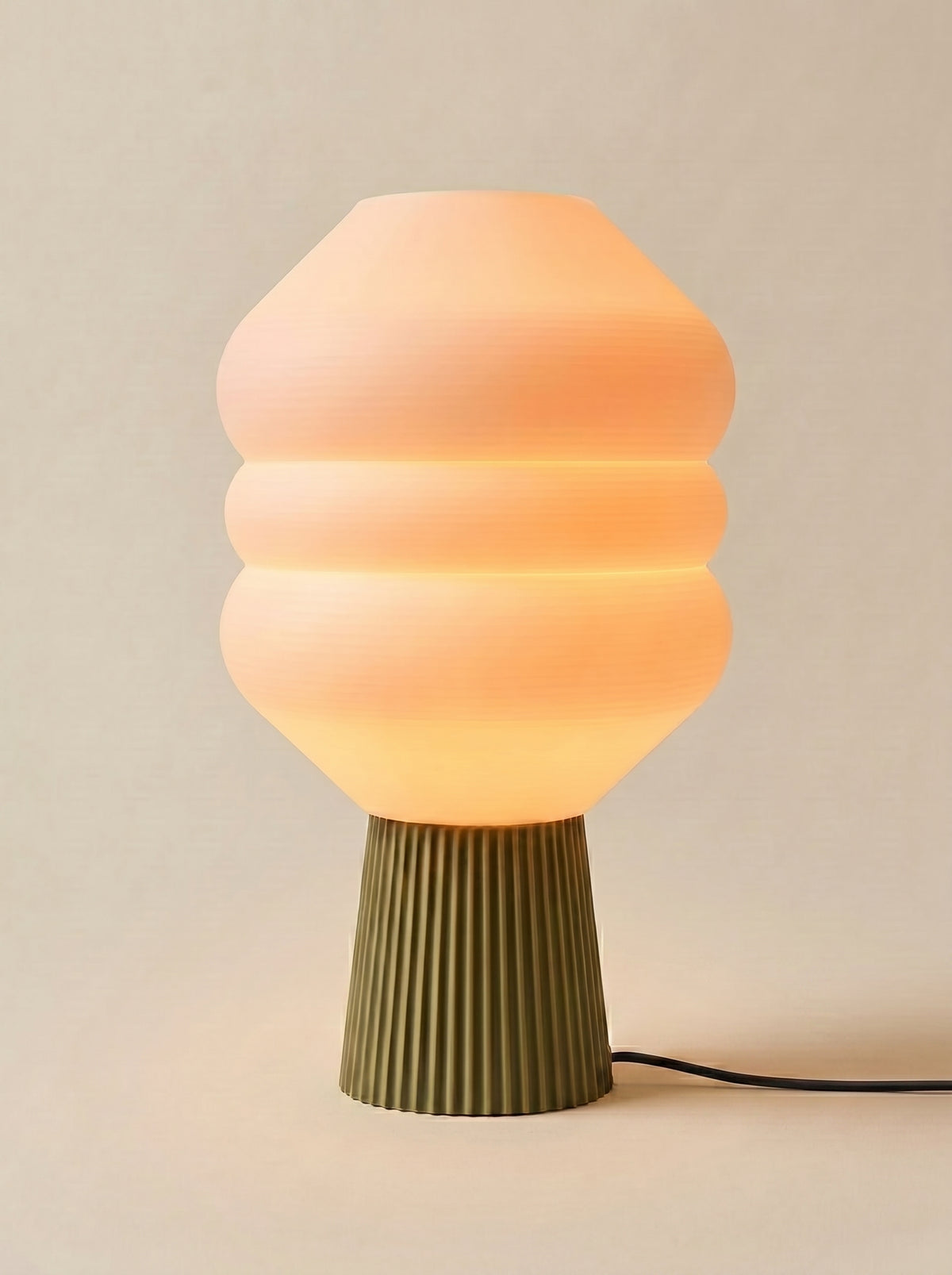 Big Koki Vert Olive — Lampe à poser design biosourcée